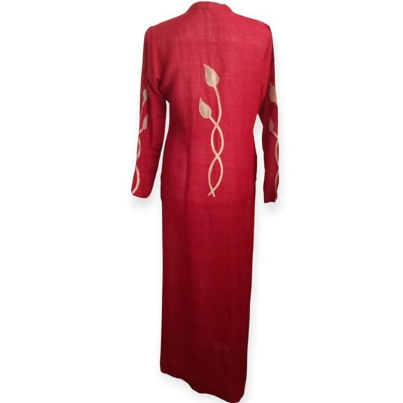 Elegant Red & Gold Floral Women's Kurti Sz.L EUC - Picture 5 of 6